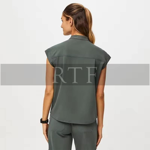 Phong Cách Mới Thời Trang Dây Kéo Áo Thun Rts Chà 2023 Salon OT Chăm Sóc Sức Khỏe Đồng Phục Nam Ceil Màu Xanh Bởi Nguyên Để Tốt - Product Image 5