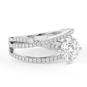 1.00CTRound Cut diamond Criss <b>Cross</b> Anniversary Ring for Women - Product Image 5