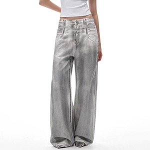 Jeans de Mezclilla de Corte Recto para Hombre, Estilo Casual Europeo Americano, Lavado, de Pierna Ancha y Peso Pesado - Product Image 4