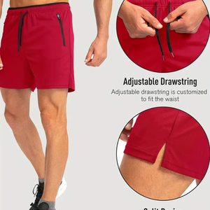 Pantalones cortos holgados con logotipo personalizado del fabricante superior para hombre, pantalones cortos deportivos de compresión de algodón de secado rápido para correr, gimnasio, CrossFit, pantalones cortos de cintura media - Product Image 2