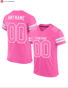 Camiseta de fútbol auténtica de malla de sublimación Blanca Rosa de alta calidad personalizada - Product Image 1
