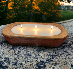 Bougie en bois bol à pâte rustique décoratif bols à pâte en bois sculpté à la main bols décoratifs de table - Product Image 1