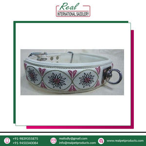 100% collier de chien en cuir véritable fait à la main confortable écologique conception personnalisée motif Animal Rivet décoré réel - Product Image 2