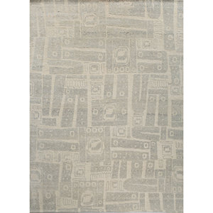 Alfombra de Lana Anudada a Mano con Diseño Geométrico para Sala de Estar - Alfombra Tabriz Rectangular de 10 mm de Grosor para Decoración del Hogar - Product Image 1