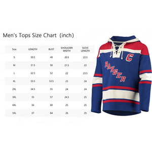 Jersey con capucha de hockey sobre hielo para hombre Classic Fit con cordón ajustable, colores de contraste y marca de equipo - Product Image 6