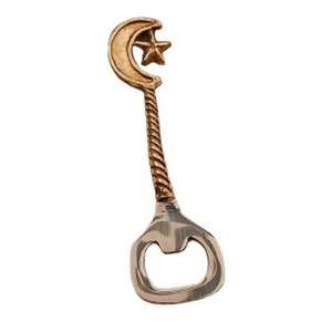 Abridor de Botellas de Acero Inoxidable de Lujo con Mango de Latón, Hecho a Mano, para Uso en el Hogar y Hoteles, Accesorios para Bares - Product Image 1