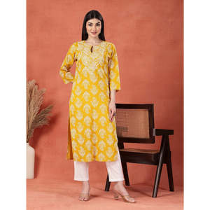 Haut pour femme en popeline de coton respirante, coupe droite, imprimé floral cachemire, col en V, broderie au fil, taille XL - Product Image 3