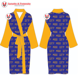 Bata Bordada de la Hermandad Sigma Gamma Rho, Pijama de Satén para Mujer, Ropa de Dormir de Poliéster Sublimado y Seda para Verano y Otoño - Product Image 5