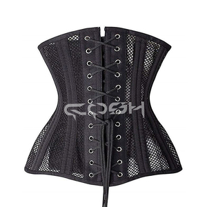 Corsé negro ligero de malla para entrenamiento de cintura con varillas de acero - Product Image 6