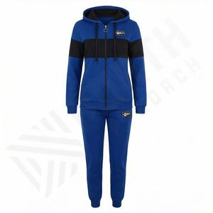 Conjunto Deportivo de Diseño Personalizado de Fábrica, 100% Algodón, Pantalones Deportivos con Cremallera, Sudaderas con Capucha, Conjuntos para Correr, Ropa Deportiva Premium para Mujer - Product Image 1