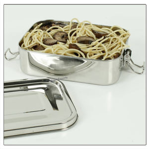 750 ml Rectangular Stainless Steel <b>Lunch</b> <b>Box</b> with Locking Clips Thermal Seal and Metal Leak Proof Tiffin for Food Storage - Product Image 4