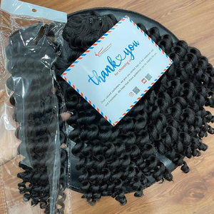 Venta al por mayor de paquetes de cabello virgen rizado Extensiones de cabello humano vietnamita Máquina de doble trama dibujada Cabello - Product Image 4
