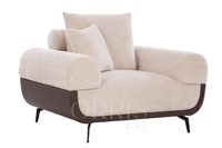 Canapé de loisirs de style moderne, ensemble modulaire confortable, accoudoirs droits, rembourrage en mousse, pieds en métal, dossier coussiné, pour appartement et centre commercial