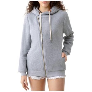 Sweat à capuche surdimensionné vintage pour femmes, sweat-shirt d'hiver, épaule tombante, manches longues, sweats à capuche en coton et polyester d'usine - Product Image 3