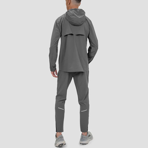 Chándal cortavientos de nailon con cremallera personalizado de alta calidad, chándal deportivo con rayas reflectantes para gimnasio para hombre - Product Image 3