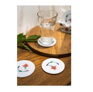 High Quality Marble & Wood <b>round</b> Stone Coasters Home Decoration <b>Mats</b> & Pads - Product Image 6