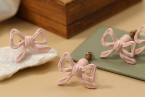 Pink <b>Bow</b> Design Knob for Cabinets Drawers and <b>Doors</b> Cute Decorative Handle for Kids Room Home Decor and Stylish Furniture Use - Product Image 2
