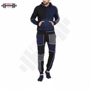 Meilleur ensemble de survêtement pour homme, couleur unie, respirant, en molleton, imprimé à l'écran, sweat-shirt à capuche et pantalon de survêtement, ensemble 2 pièces - Product Image 1