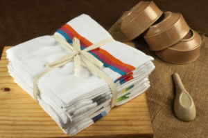 Serviette d'os de hareng 100% coton microfibre de lin durable multicolore tissé à séchage rapide pour la maison plage enfants Restaurants - Product Image 2