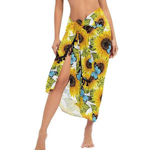 Top qualité Sublimation impression femmes couverture toute la plage Sarong 2025 femmes maillots de bain couvrir personnalisé imprimé plage Sarong - Product Image 3