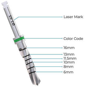 Foret droit 05.2mm externe irrigué, fabriqué en Israël, en acier inoxydable, longueur de 16.0mm - Product Image 4
