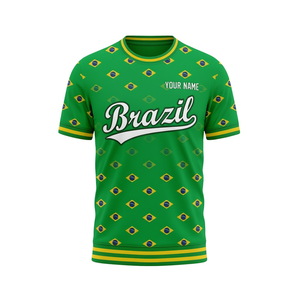 Conjunto de Camiseta de Fútbol Unisex para la Copa Mundial de Fútbol Brasil 2027, Diseño con la Bandera, para Aficionados al Fútbol, Regalo para el Día del Partido en Varios Colores - Product Image 2