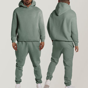 Conjuntos Deportivos Unisex Personalizados 2024, Sudadera con Capucha y Pantalones Joggers, Conjunto Deportivo Otoñal, Transpirable, Resistente al Viento, Poliéster/Algodón - Product Image 1