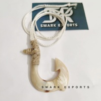 Meilleure vente collier indien authentique corne de vache hameçon pour hommes pendentif tribal naturel fait à la main bijoux de style hawaïen