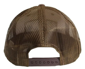 Casquette ajustable marron en mousse pour camionneur Casquette tendance en maille avec logo imprimé Casquette vintage à 5 panneaux Fournisseur de couvre-chef OEM du Vietnam - Product Image 2