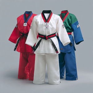 Uniformes de Taekwondo 100% coton OEM pour adultes, design personnalisé, vêtements d'arts martiaux, combinaisons de karaté, de boxe et de Taekwondo - Product Image 5