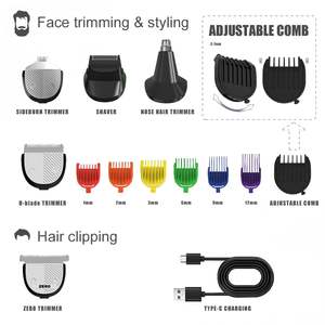 Kit de toilettage 15-en-1 pour homme, tondeuse à barbe et corps en acier inoxydable, conception étanche, verrouillage de voyage, alimentation par batterie - Product Image 3