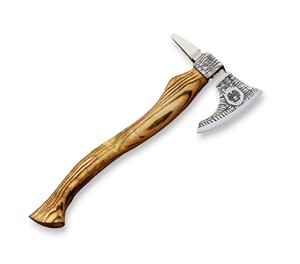 Venta al por mayor personalizado de alta calidad OEM ODM servicio hecho a mano hacha de corte de acero al carbono de grado industrial con cubierta de cuero hacha - Product Image 1