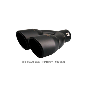 Terminal redondo id 63mm doble de acero inoxidable negro - Product Image 1