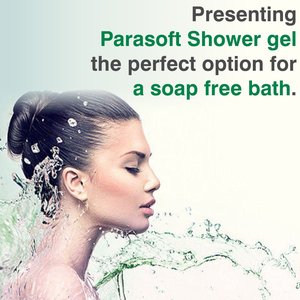 Gel de baño de ducha hidratante Parasoft con manteca de karité, glicerina y vitamina E para pieles secas, opacidad, - Product Image 4