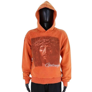 Hot New Custom Made Pullover Hoodie para hombres Servicio OEM Mangas completas Técnica lavada Diseño gráfico Impreso Sudaderas con capucha sólidas para hombres - Product Image 5