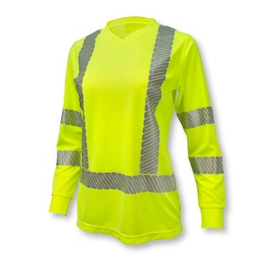 Chaleco de secado rápido con rayas reflectantes de seguridad para deportes de verano, camiseta para correr de algodón de construcción para mujer con logotipo personalizable Hi Vis - Product Image 4