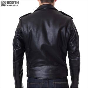 Veste en cuir avec logo personnalisé de haute qualité Vêtements de mode Veste en cuir coupe-vent pour hommes Hiver Oem Odm Service personnalisé - Product Image 4