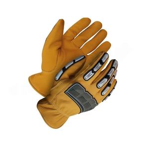 Guantes de conductor de piel de cabra de grano Guantes de rendimiento resistentes a impactos con protección de mano trasera TPR Thinsulate Forrado Seguridad Primero - Product Image 5