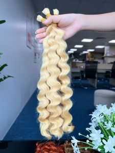 ผมคนกัมพูชาแบบธรรมชาติ100% ผมบลอนด์ผมหยิกต่อผมคนกัมพูชา - Product Image 2