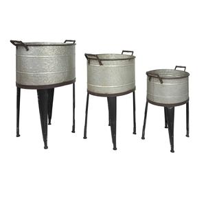 อ่างล้างโลหะชุบสังกะสีพร้อมก็อกน้ำที่แขวนผนังกระถางบ้านไร่ดีไซน์หรู - Product Image 4