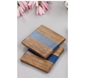 Luxury Epoxy Resin and Natural Wood <b>Coasters</b> Heat-Resistant Drink Holders for Coffee <b>Tables</b> Desks Dining Areas - Product Image 6