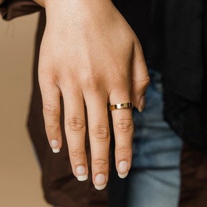 Custom Engraved Gold and Sterling Silver Fashion <b>Ring</b> with <b>Arabic</b> Calligraphy - Product Image 4