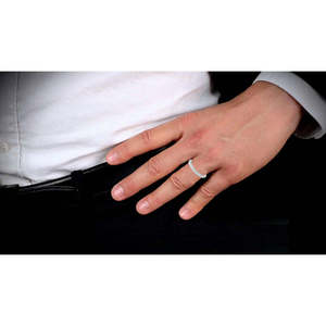 NOVAMART Fine Buy Premium 925 Pure Sterling <b>Silver</b> <b>Rings</b> for <b>Men</b> Geometric Pattern with Zircon Inlay Rhodium Plated Everyday Wea - Product Image 4