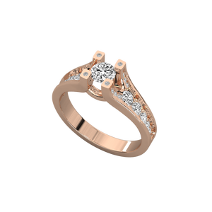 Bague solitaire en or 18 carats avec diamant de laboratoire brillant - Product Image 5