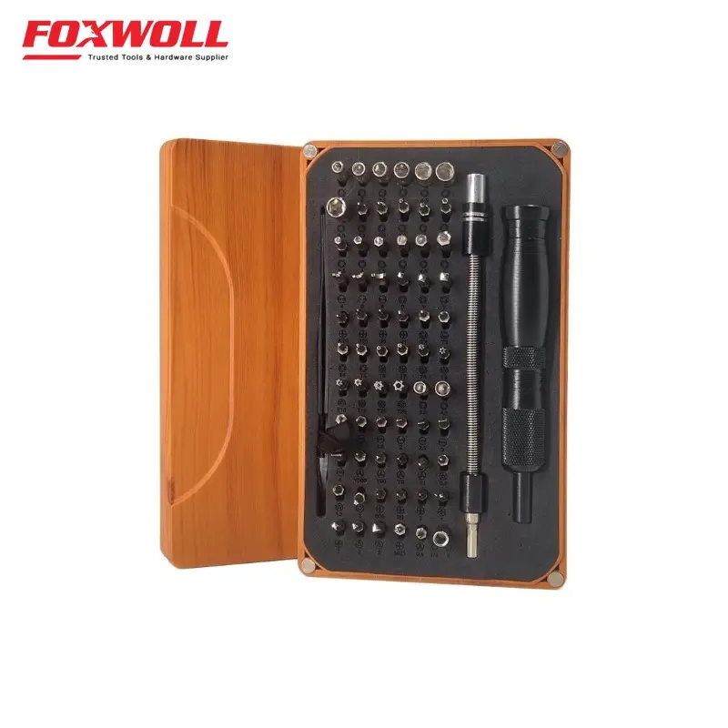 69 em 1 Universal Multi Funcional Precision Screwdriver Set faux woodgrain Box Storage