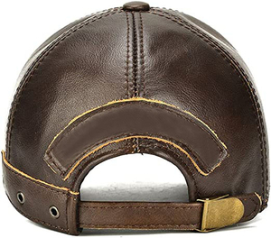 New Arrival Customizable Genuine Cowhide <b>Leather</b> Caps Classic Design Personalized Private Casual <b>Hats</b> & Caps - Product Image 6