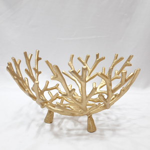 Cuenco de forma redonda chapado en oro Acero inoxidable Latón Metal Base de forma de hoja de lujo Creativo debajo de Platos y platos esmaltados Cuenco - Product Image 5
