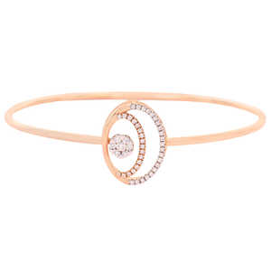 Lujosa y elegante pulsera y brazalete de diamantes circulares de oro, ¡un accesorio que te encantará! - Product Image 3