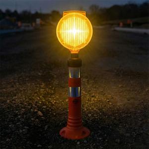 Orange Round <b>Solar</b> Flashing Delineator Set IP68 Waterproof Traffic Warning <b>Light</b> Made of Plastic/PC Material - Product Image 2