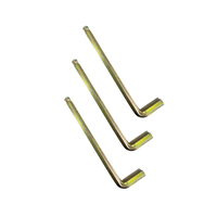 Set Kunci Allen Metrik Baja Tahan Karat Mudah Digunakan Model L Berlapis Seng Kuning Panjang 80-150mm OEM Dapat Disesuaikan untuk Baut